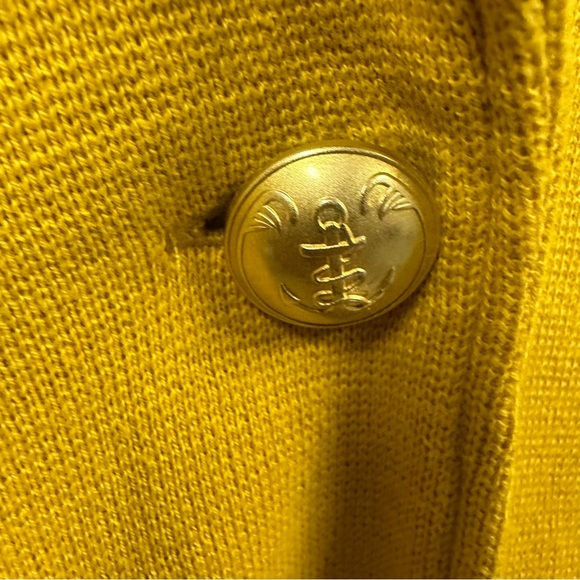525 America Mustard Yellow Knit 2 Button Blazer Jacket with Pockets Womens Large - Picture 10 of 15